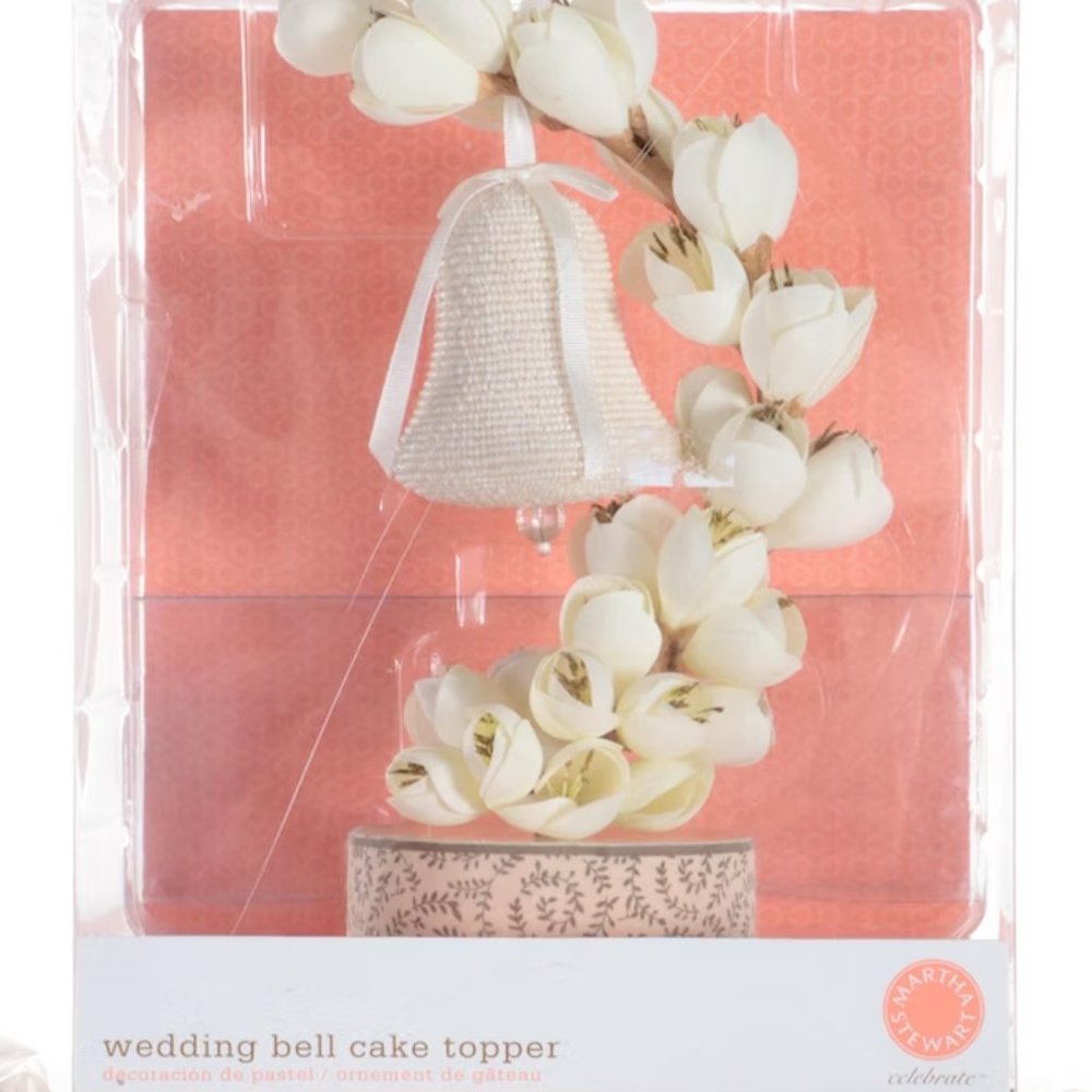 New! Martha Stewart Beaded Bell and Flower Cake Topper!